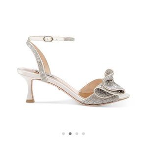 Badgley Mischka Remi Almond Rhinestone Mid Heel Sandals